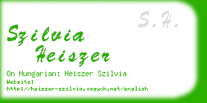 szilvia heiszer business card